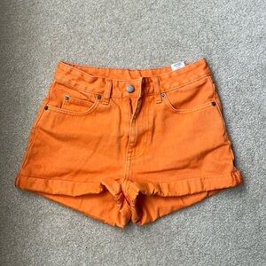 Dr Denim orange denim shorts
